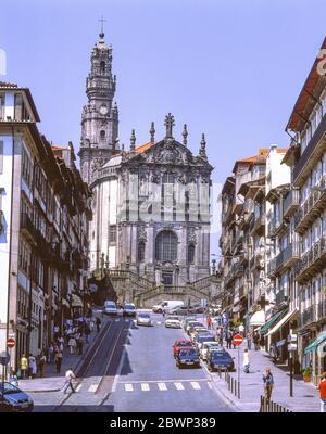 Chiesa di Clérigos (Igreja dos Clérigos), Rua dos Clérigos, Porto (Oporto), Regione Norte, Portogallo Foto Stock