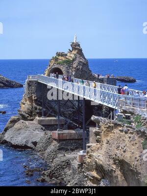 Virgin Rock (Rocher de la Verge), Biarritz (Miarritze), Pyrénées-Atlantiques, Nouvelle-Aquitaine, Francia Foto Stock