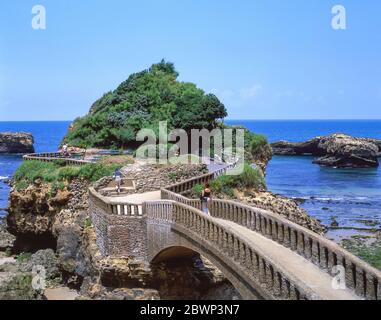 Le Bastà Rock, Biarritz (Miarritze), Pyrénées-Atlantiques, Nouvelle-Aquitaine, Francia Foto Stock