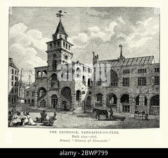 The Exchange, Newcastle on Tyne, architettura inglese del XVII secolo Foto Stock