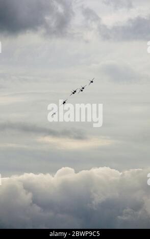 Display dal Patrouille de France a Biggin Hill Airshow di Foto Stock