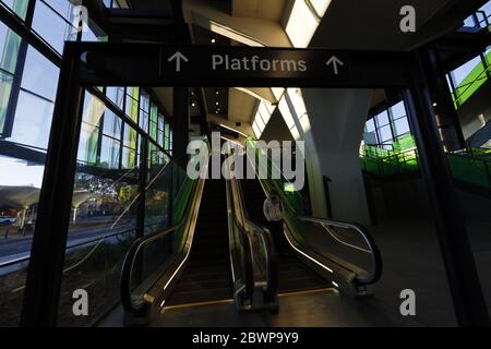 Stazione della metropolitana di Sydney Rouse Hill Foto Stock