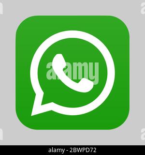 VORONEZH, RUSSIA - 11 GENNAIO 2020: Icona del logo WhatsApp Illustrazione Vettoriale
