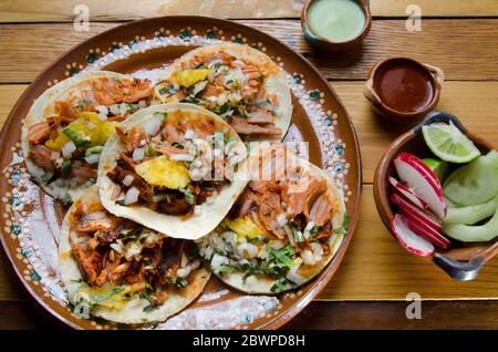 Messicana autentica tacos al pastore Foto Stock