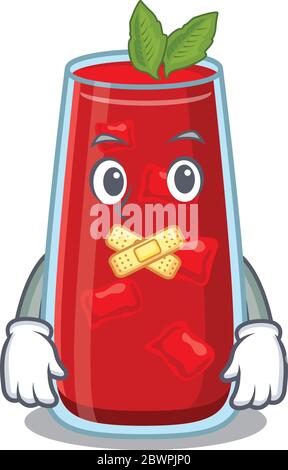 Bloody mary cocktail stile carattere cartoon avente strano viso silenzioso Illustrazione Vettoriale