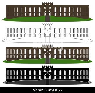 McCaig torre nella vista frontale Illustrazione Vettoriale