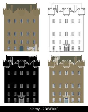 Torre Alloa vista frontale Illustrazione Vettoriale