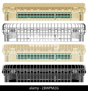 Stadio Bernabeu con vista frontale Illustrazione Vettoriale