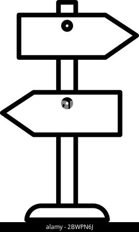 icona stile linea di segnale a forma di freccia Illustrazione Vettoriale