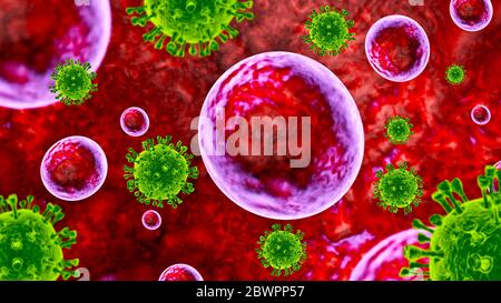 2019 nCov-Corona virus focolaio e coronavirus influenza bianco fondo concetto pericoloso influenza colpo Covid -19 pandemia di salute medica rischio wi Foto Stock