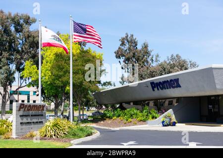 Esterno della sede centrale della Promex. PROMEX Industries Inc è una società di servizi specializzata nella costruzione di dispositivi elettronici fisicamente di piccole dimensioni - Foto Stock