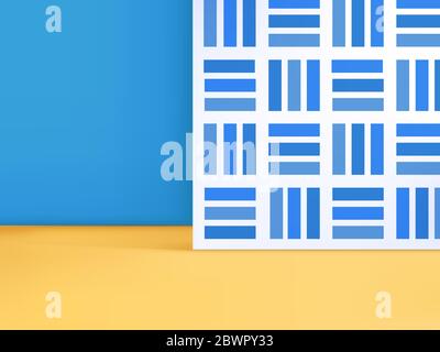 Vector Trendy Minimal Geometric Studio Shot background con tema estivo motivo e colore per la visualizzazione del prodotto. Illustrazione Vettoriale