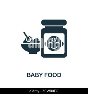 Icona alimenti per bambini. Semplice elemento della raccolta di pappe per bambini. Icona Creative Baby Food per web design, modelli, infografiche e altro ancora Illustrazione Vettoriale