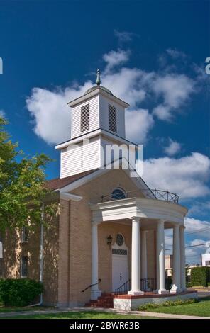 Prima chiesa presbiteriana (1940) a e Jackson Street, Harlingen, Rio Grande Valley, Texas, USA Foto Stock