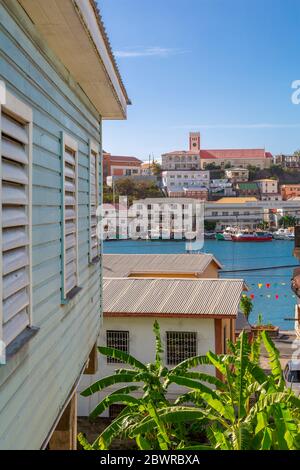 Vista in alto del Carnarge di St George's, Grenada, Windward Islands, West Indies, Caribbean, Central America Foto Stock