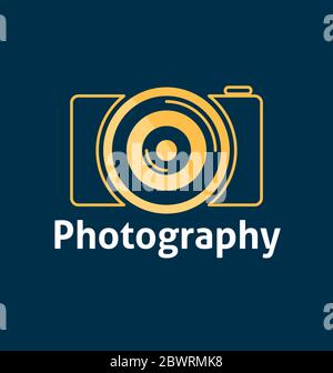 Modello logo fotografico per fotografi. Logo fotocamera digitale EPS vettoriale Illustrazione Vettoriale
