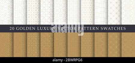 Pacchetto elegante e lussuoso di motivi geometrici vettoriali Illustrazione Vettoriale