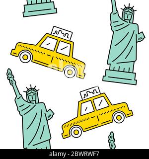 Modello vettoriale senza giunture di New York City Illustrazione Vettoriale