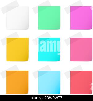 Set di note su carta Illustrazione Vettoriale