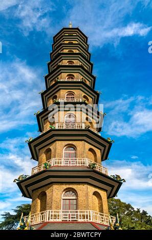 La Grande Pagoda al Kew Gardens di Londra Foto Stock