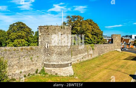 Canterbury mura cittadine a Kent, Inghilterra Foto Stock