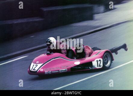 Isle of Man TT Sidecar outfit 1979 Foto Stock