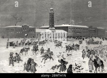 Le truppe russe sono concentrate a Chisinau, Repubblica di Moldavia, Guerra russo-turca (1877–1878) Foto Stock
