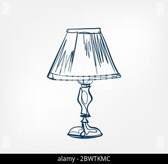 lampada da tavolo elemento di progettazione vettoriale a una linea Illustrazione Vettoriale