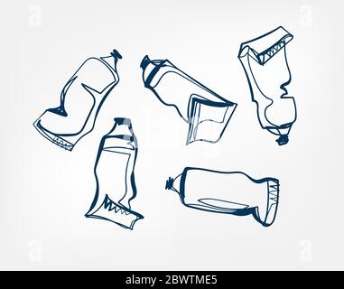 disegno isolato vettoriale a una linea per tubo di vernice Illustrazione Vettoriale