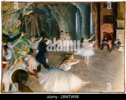 Edgar Degas, disegno pastello, The Rehearsal Onstage, circa 1874 Foto Stock