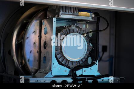 La produzione di acciaio rivestito di zinco rool. Foto Stock