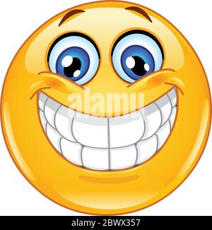 Emoticon con un grande sorriso togoteo Illustrazione Vettoriale