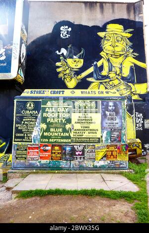 Poster di concerti e musica a Bristol, Inghilterra, Regno Unito Foto Stock