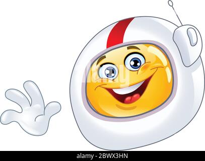 Emoticon astronauta Illustrazione Vettoriale