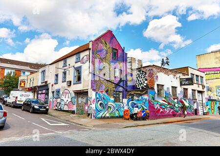 Murales a Bristol, Regno Unito, Inghilterra Foto Stock