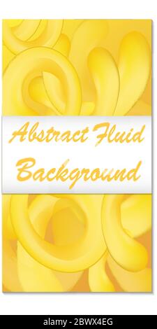 Modello verticale vettoriale per design, volantino, invito, brochure, pubblicità, banner.Template con forme gialle e fluenti in giallo arancione Illustrazione Vettoriale