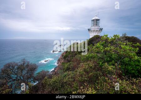 Faro di Sugarloaf Point, NSW, Australia Foto Stock