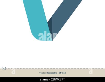 Disegno di illustrazione del modello del logo di lettera V. EPS vettoriale 10. Illustrazione Vettoriale