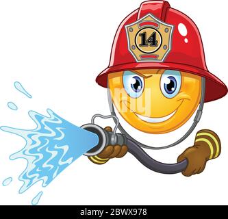 Emoticon antincendio con tubo flessibile Illustrazione Vettoriale