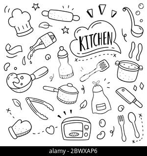 illustrazione della cottura del doodle. Concetto di design Doodle Illustrazione Vettoriale