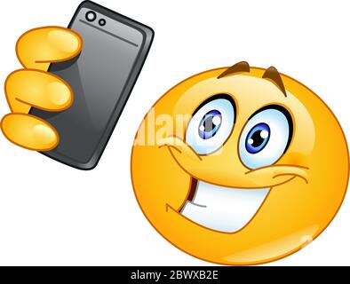 Emoticon che prende un selfie Illustrazione Vettoriale