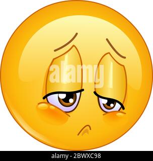Dolore ed emoticon triste Illustrazione Vettoriale