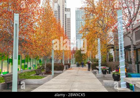 San Francisco Downtown in un giorno autunnale overcast, California, Stati Uniti. Foto Stock