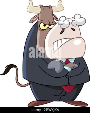 business bull arrabbiato Illustrazione Vettoriale