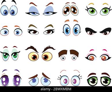 Set di occhi cartoni animati Illustrazione Vettoriale