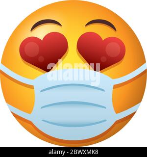 emoji bella maschera medica indossando stile degradient Illustrazione Vettoriale