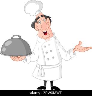 Chef felice con un chiodo d'argento chiuso Illustrazione Vettoriale