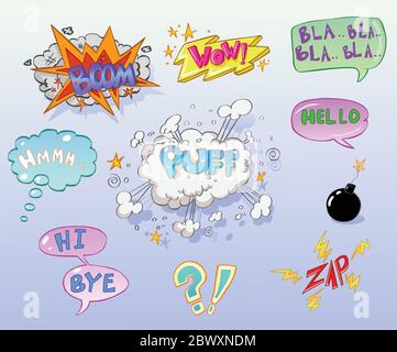 Elementi del fumetto Illustrazione Vettoriale