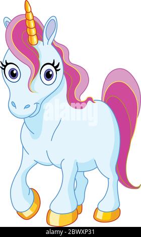 Carino unicorn Illustrazione Vettoriale