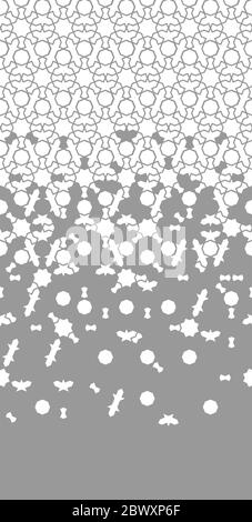 Contorno vettoriale di ripetizione arabo. Trama geometrica con scomposizione delle piastrelle grigie Illustrazione Vettoriale
